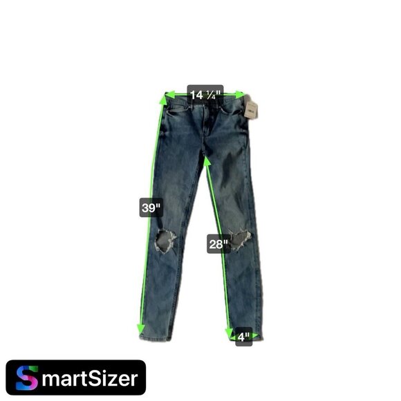 Free People Distressed Skinny Jeans W28L Turquoise Cotton Blend Womens - Picture 5 of 10